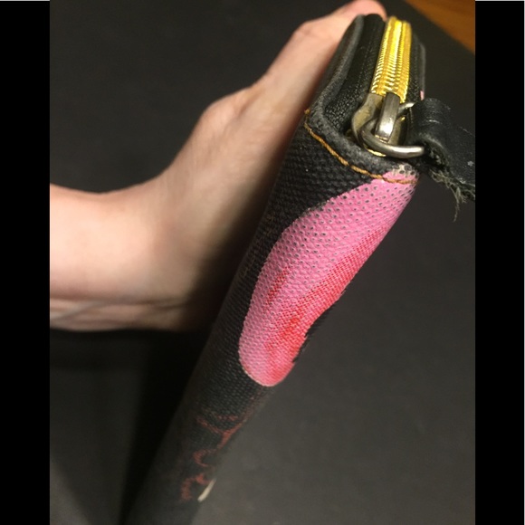 Coated Canvas Zip Around Wallet w/ A Girl On Front - Picture 3 of 8